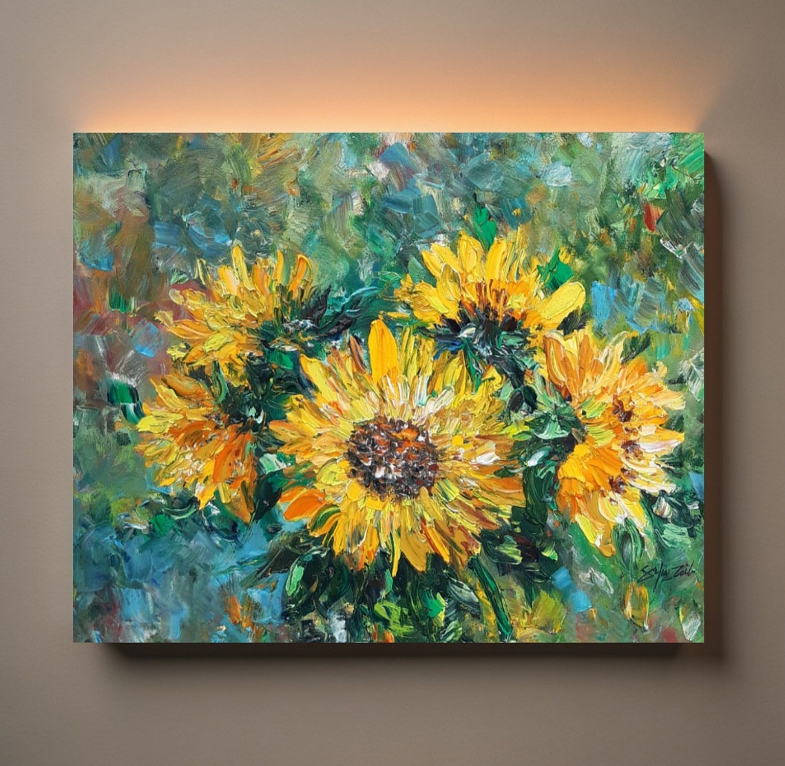 Flower Painting Floral Wall Art Textured Art Oil Painting Boho Wall Art Original Painting Colorful Wall Art House Warming Gifts