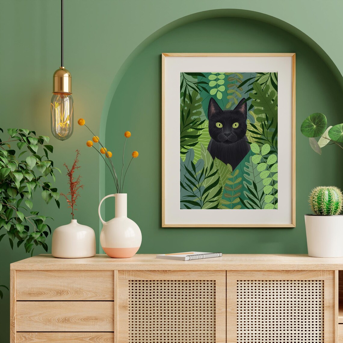 Black Cat Painting, Cat Lover Gift - Image 3