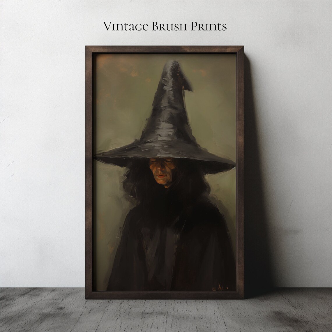 Vintage Witch Halloween Art Rustic Wall Decor