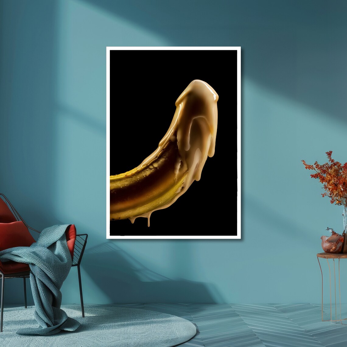 Seductive Banana Drip Art Erotic Food Art Unique Kitchen Wall Decor Ready To Hang - Image 6
