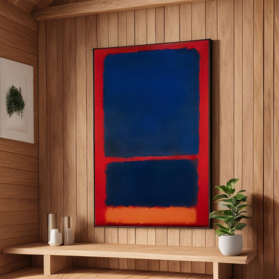 Bold Blue And Red Abstract Rothko Inspired Artwork Vibrant Wall Art Ready To Hang