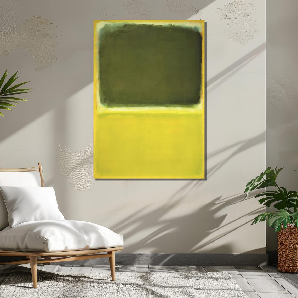 Bold Green And Vibrant Yellow Color Fields Rothko Inspired Minimalist Art Modern Wall Decor Ready To Hang Abstract Expressionist - Image 3