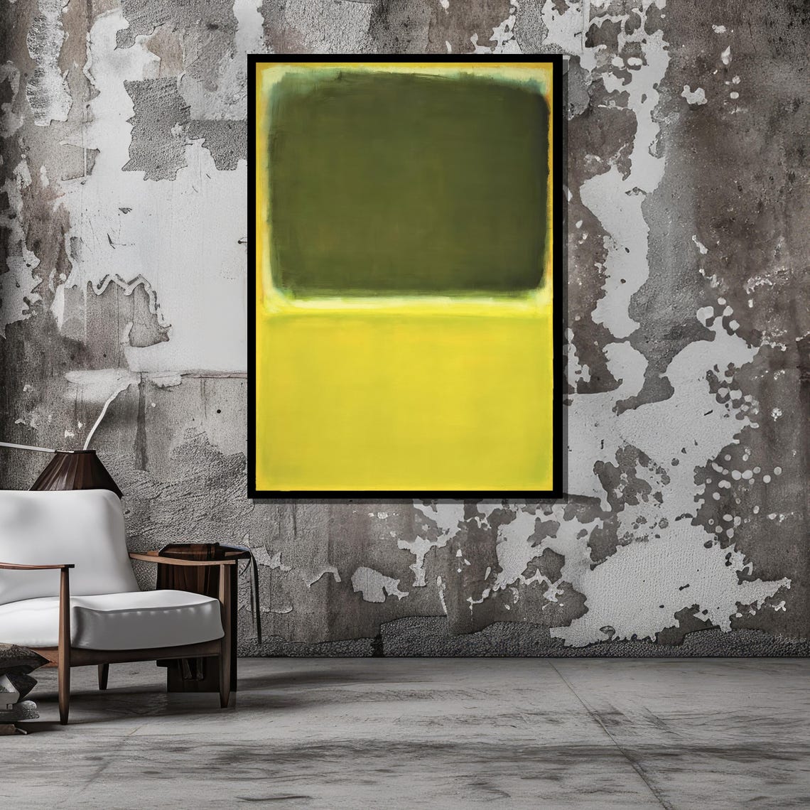 Bold Green and Vibrant Yellow Color Fields Modern Abstract Art Poster - Image 5