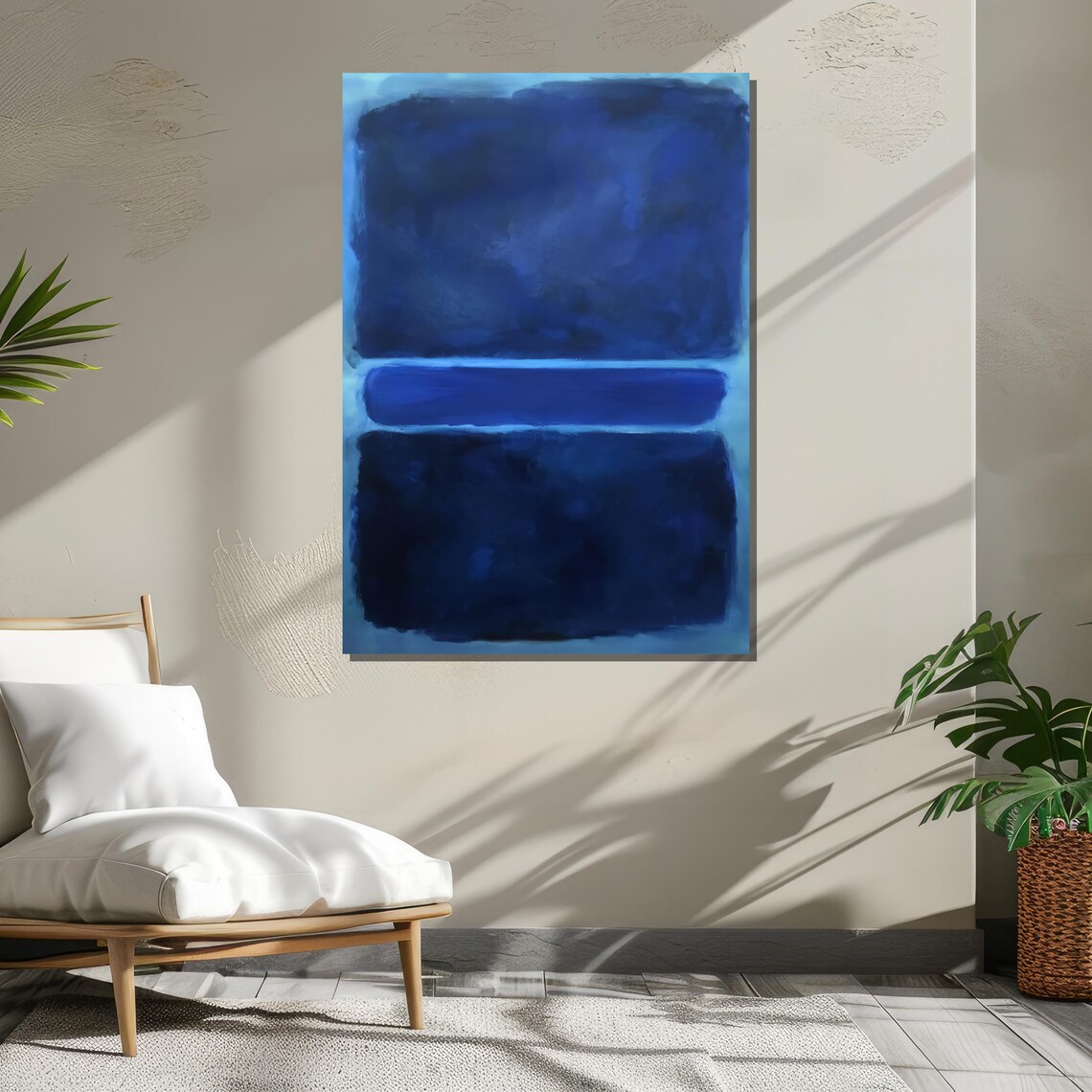 Deep Blue Abstract Color Field Painting Modern Minimalist Art Poster - Image 3