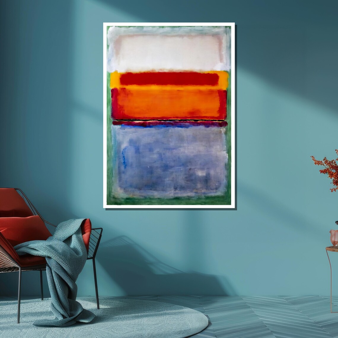 Rothko-Inspired Abstract Color Field in Orange Blue and Green Poster - Image 6