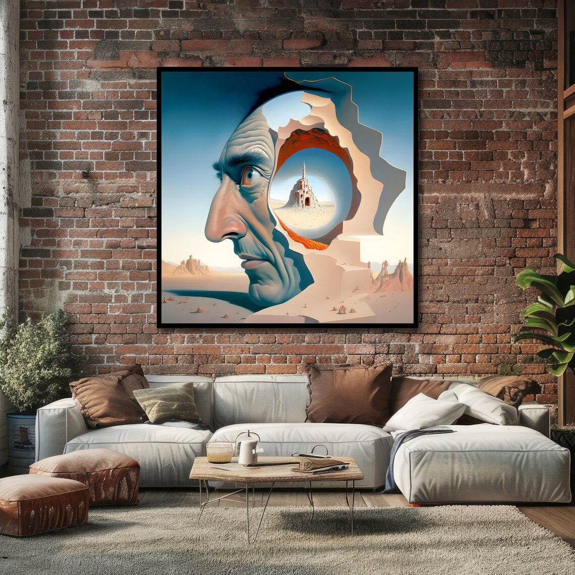 Surreal Desert Rock Face Castle Portal Fantasy Dreams Poster - Image 2