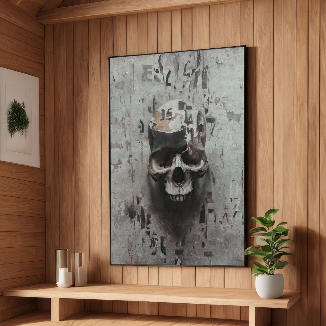 Gothic Skull Dark Wall Art Gothic Dcor Grunge Skull Print Ready To Hang