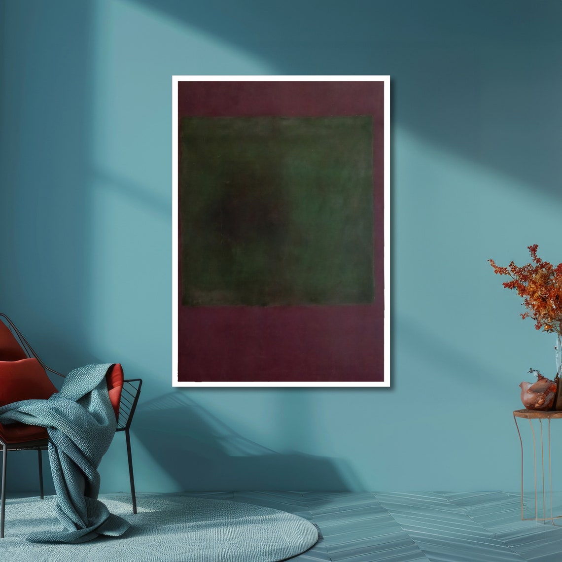 Mark Rothko Inspired Abstract Green and Purple Color Field Art Poster - Image 6