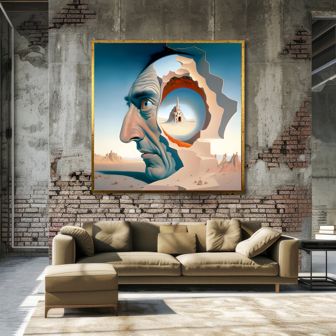 Surreal Desert Rock Face Castle Portal Fantasy Dreams Poster - Image 4
