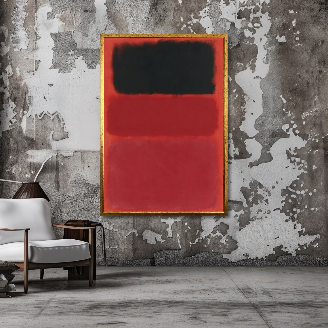 Scarlet Red and Black Rothko-Inspired Abstract Artwork Poster - Image 3