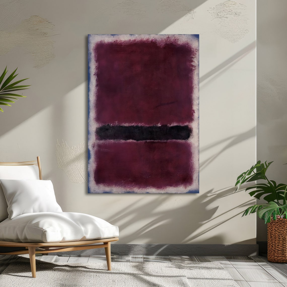 Deep Plum and Black Abstract Poster with Rothko Style Color Blocks - Image 5
