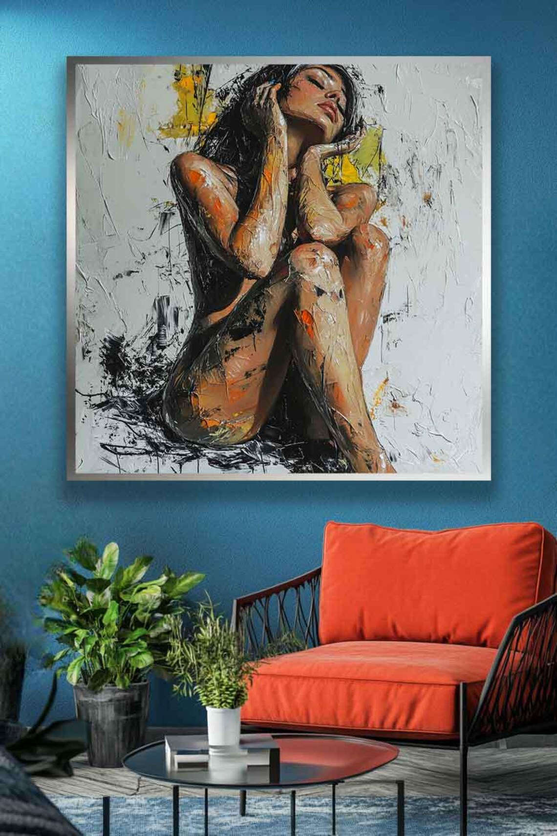 Nude Woman Abstract Oil Painting Style Art Print - Image 4