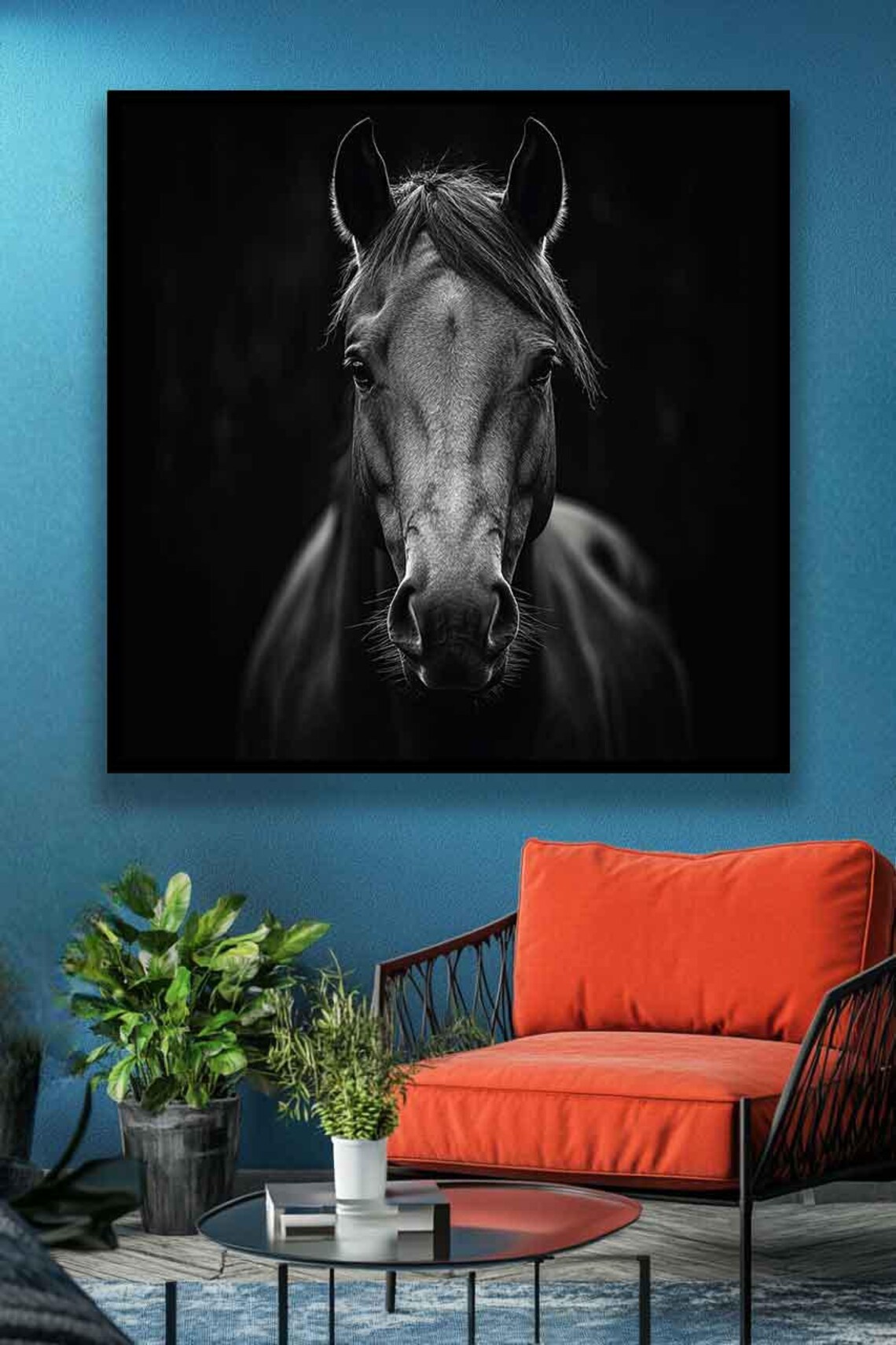 Horse Painting, Black Horse Decor Wall Art Print - Image 5