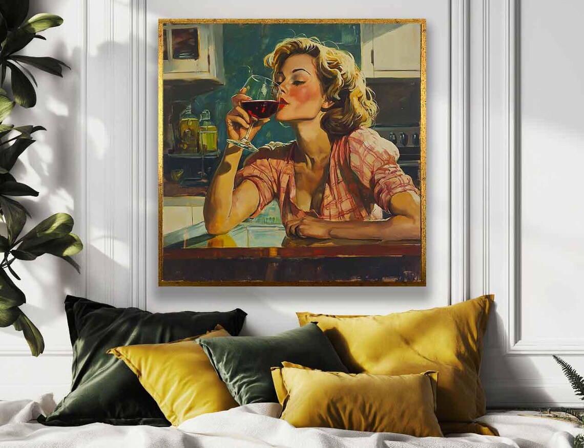 Woman Portrait, Retro Gift for Her Art Print - Image 2