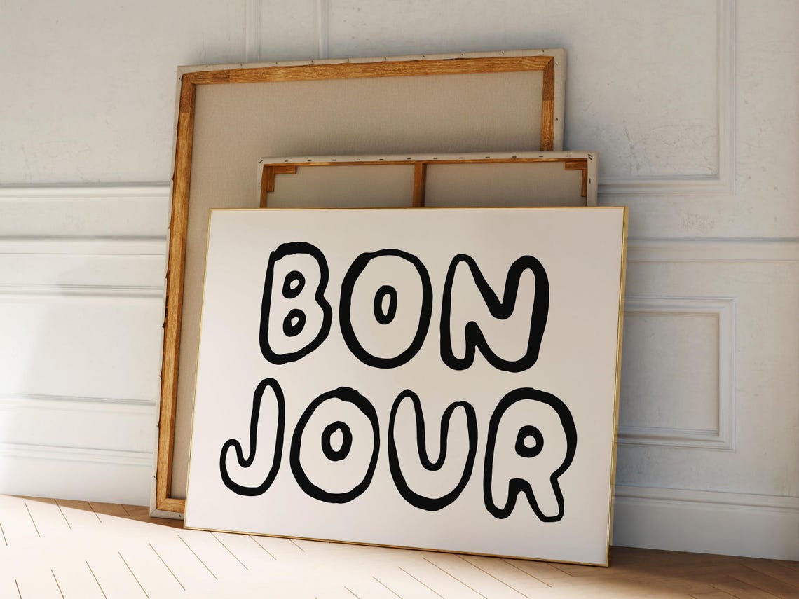 Bonjour Print French Quote Wall Art Trendy French Quote Print Aesthetic French Home Decor French Phrase Print Bon Jour Print - Image 3