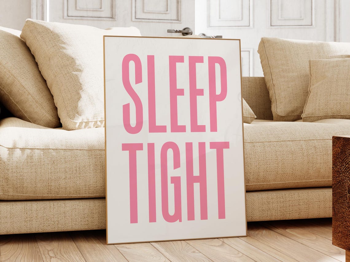 Sleep Tight Pink Bedroom Quote Girly Sweet Cozy Decor Poster - Image 2