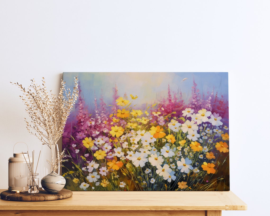 Colorful Wildflower Garden Bloom Impressionist Floral Poster