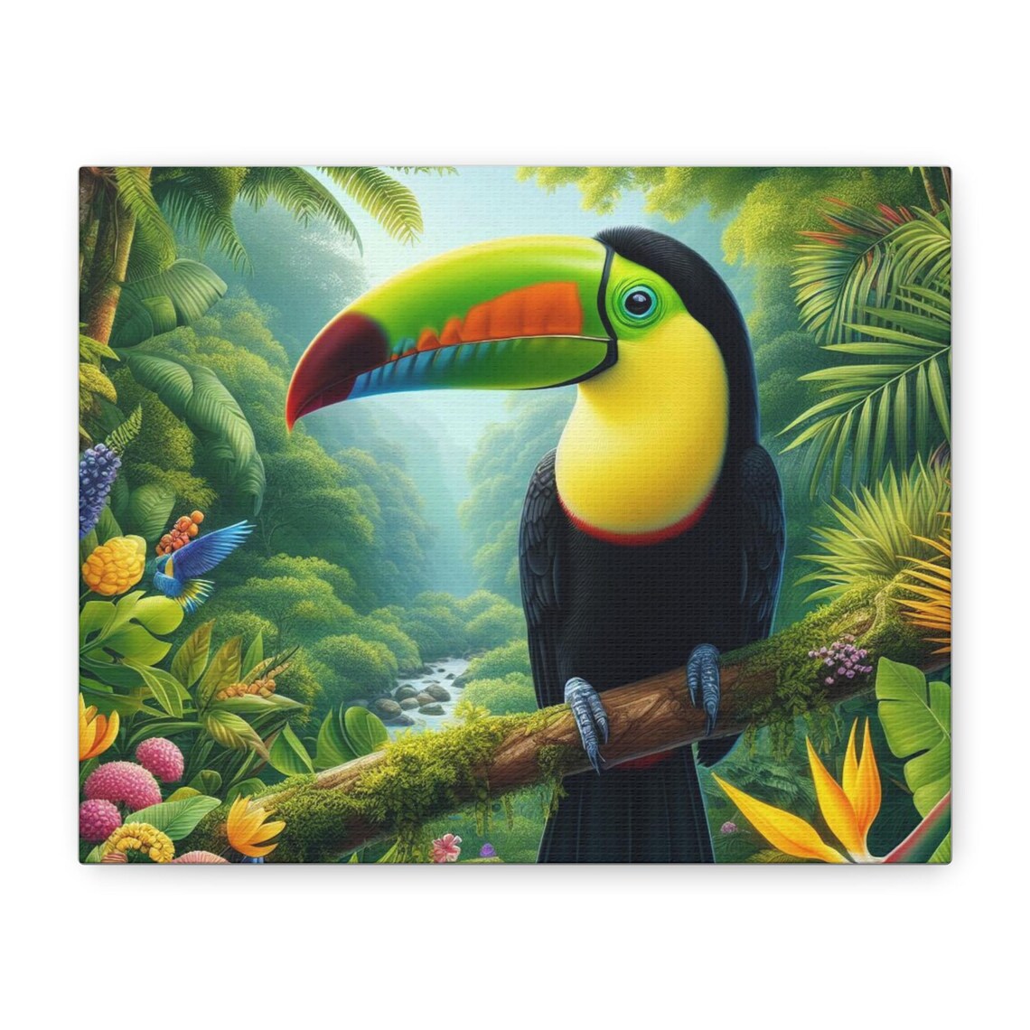 Tropical Bird Art Print, Jungle Theme Artwork