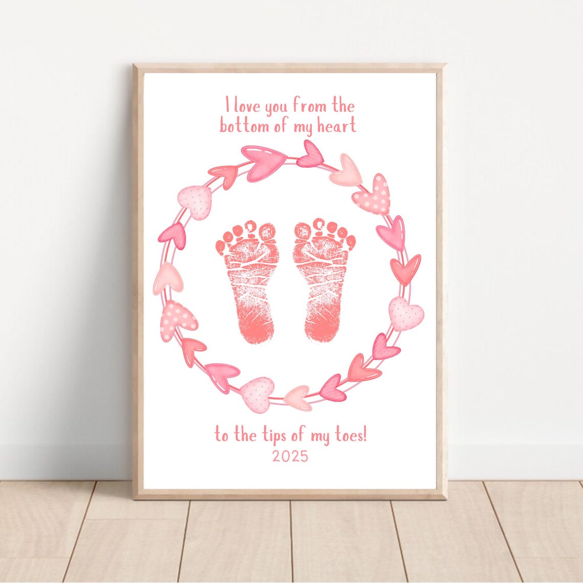 Bottom Of My Heart Tips Of My Toes Footprint Keepsake My First Valentines Day 2025 Footprint Heart Love Handprint Diy Craft Art Baby Kids - Image 2