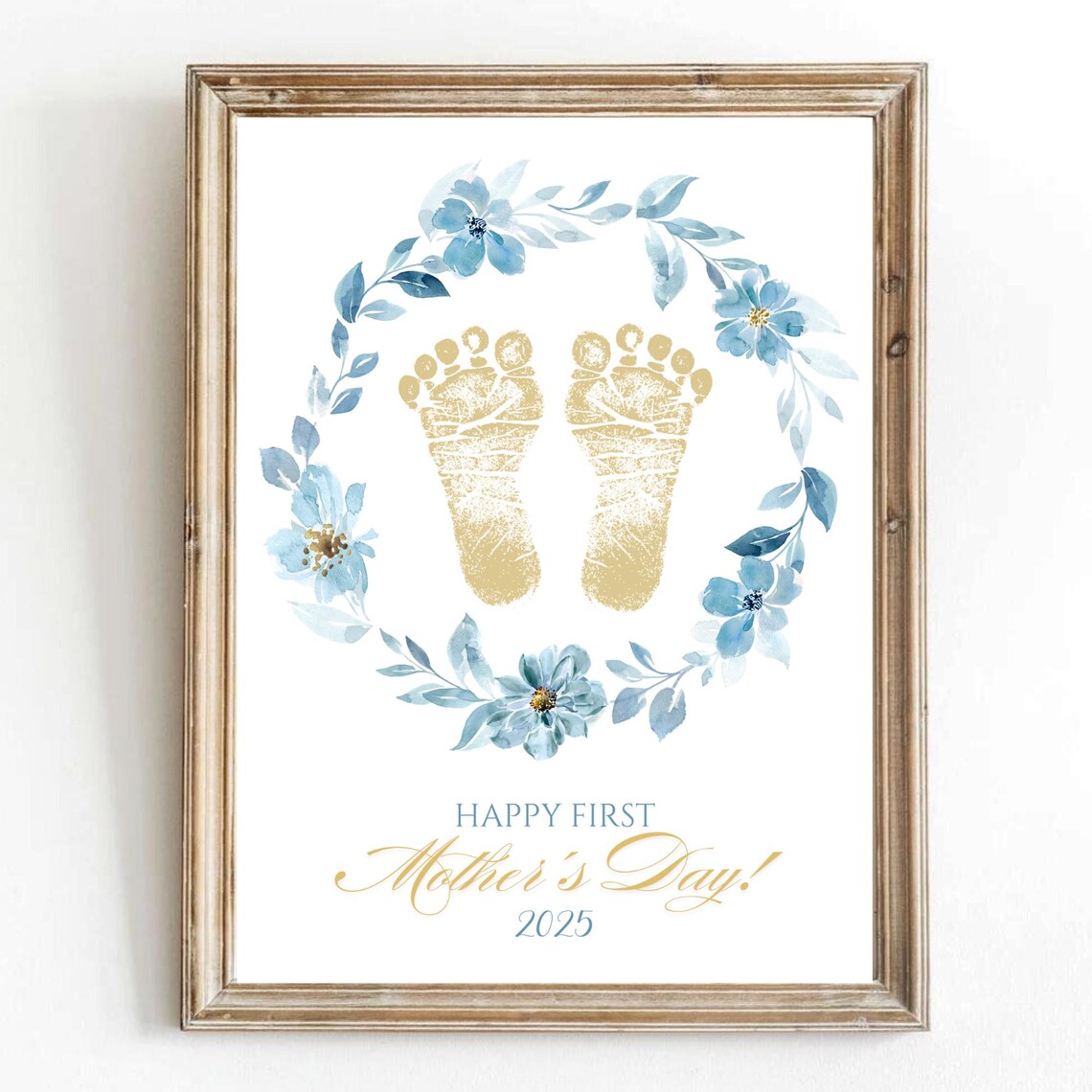 My First Mothers Day Footprint Craft Art Print