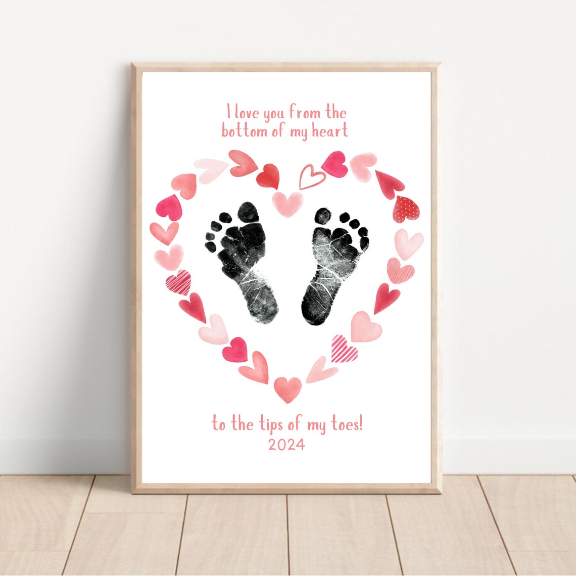 Bottom Of My Heart Tips Of My Toes Footprint Keepsake My First Fathers Day Footprint Heart Love Handprint Diy Craft Art Baby Kids