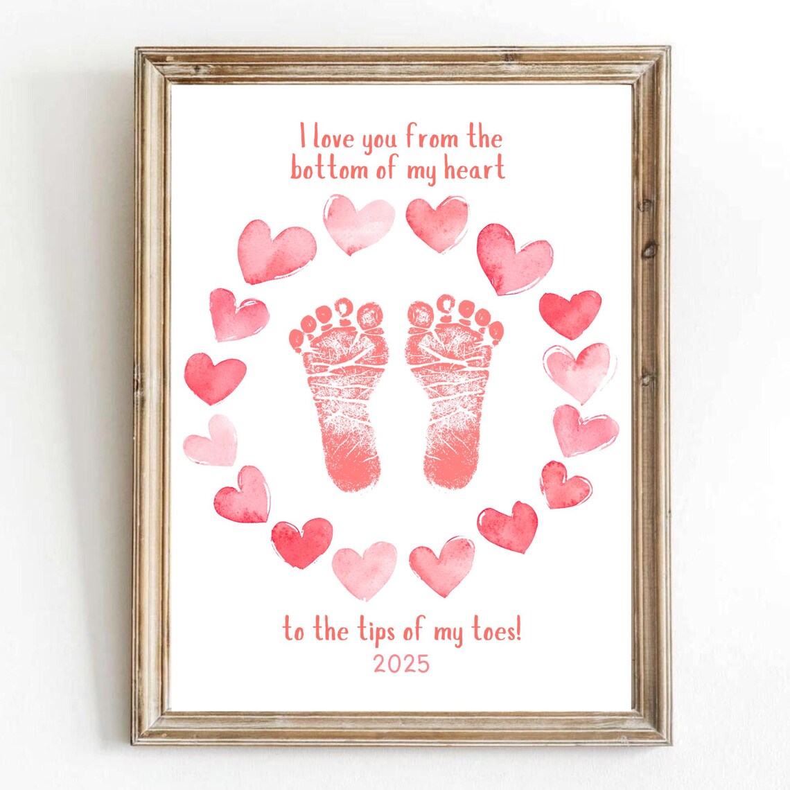 Bottom of My Heart Footprint Keepsake Love Art