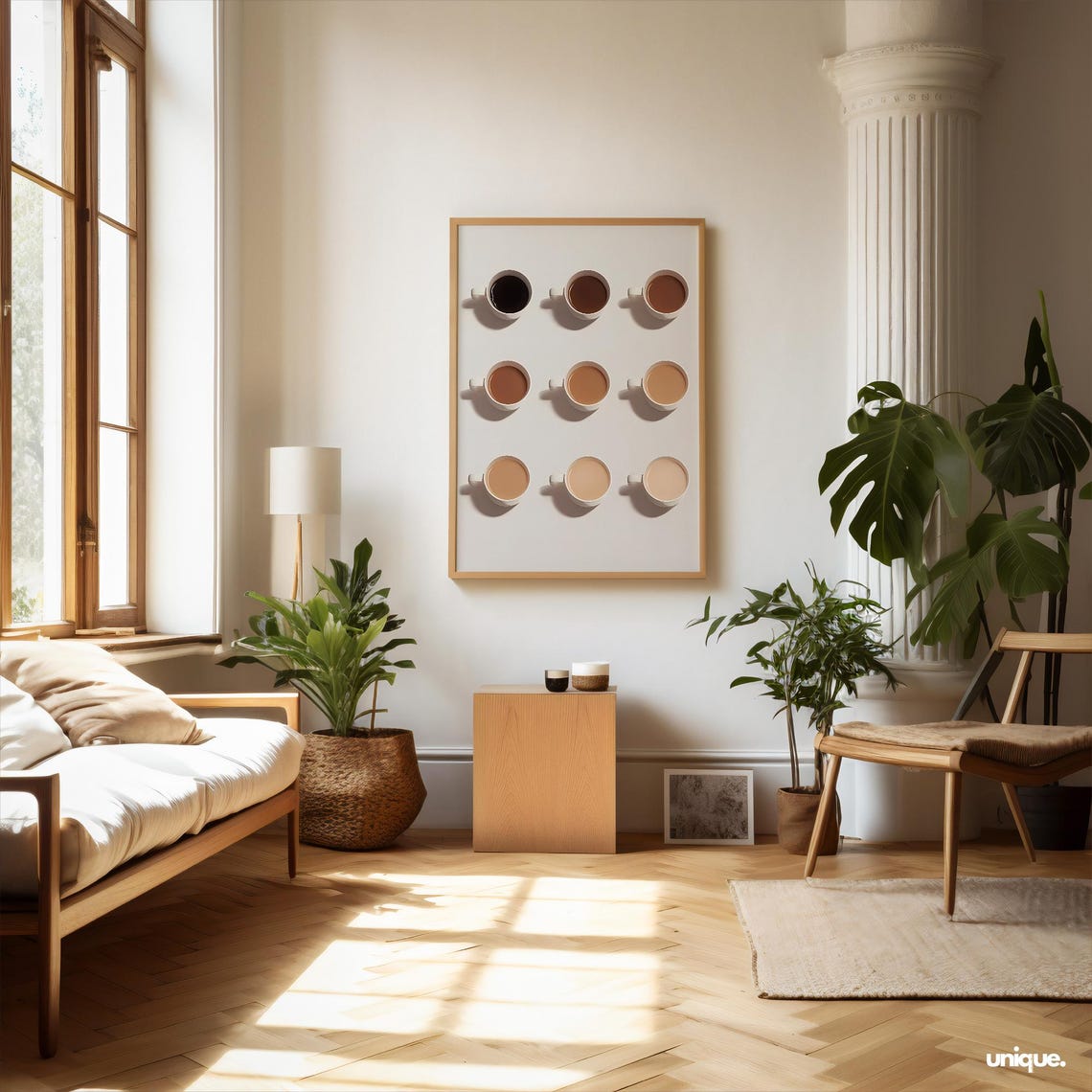 Shades Of Coffee Gradient Nine Cups Minimalist Kitchen Poster - Image 2
