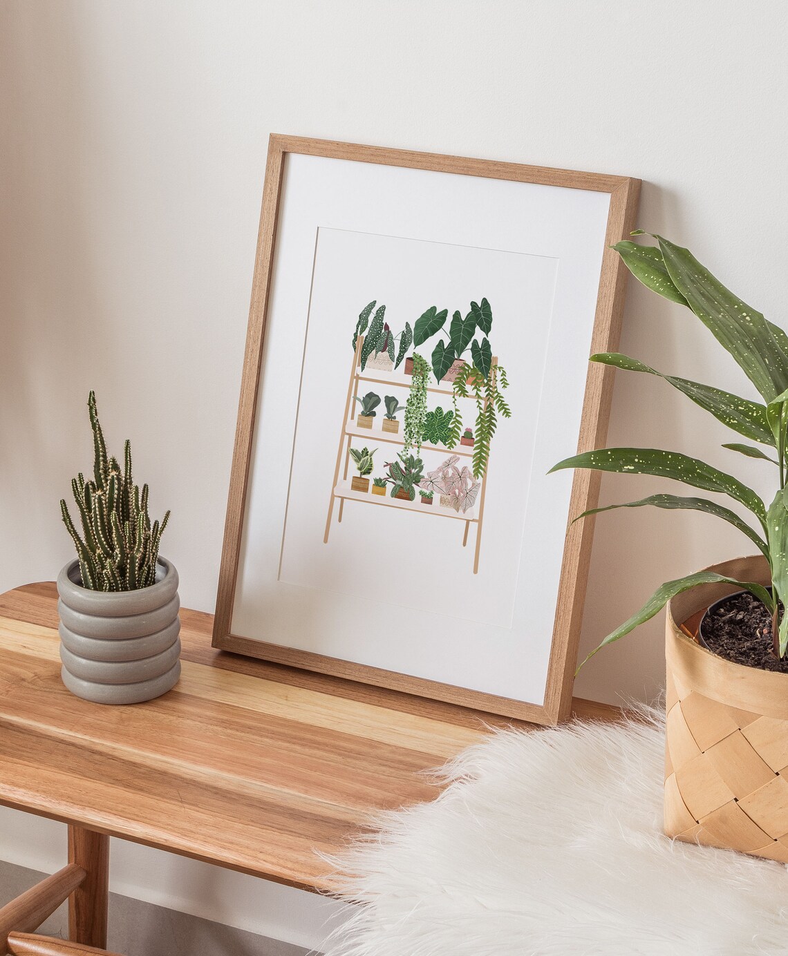 Plant Shelf Houseplant Collection Illustration Poster for Plant Lovers - Image 3