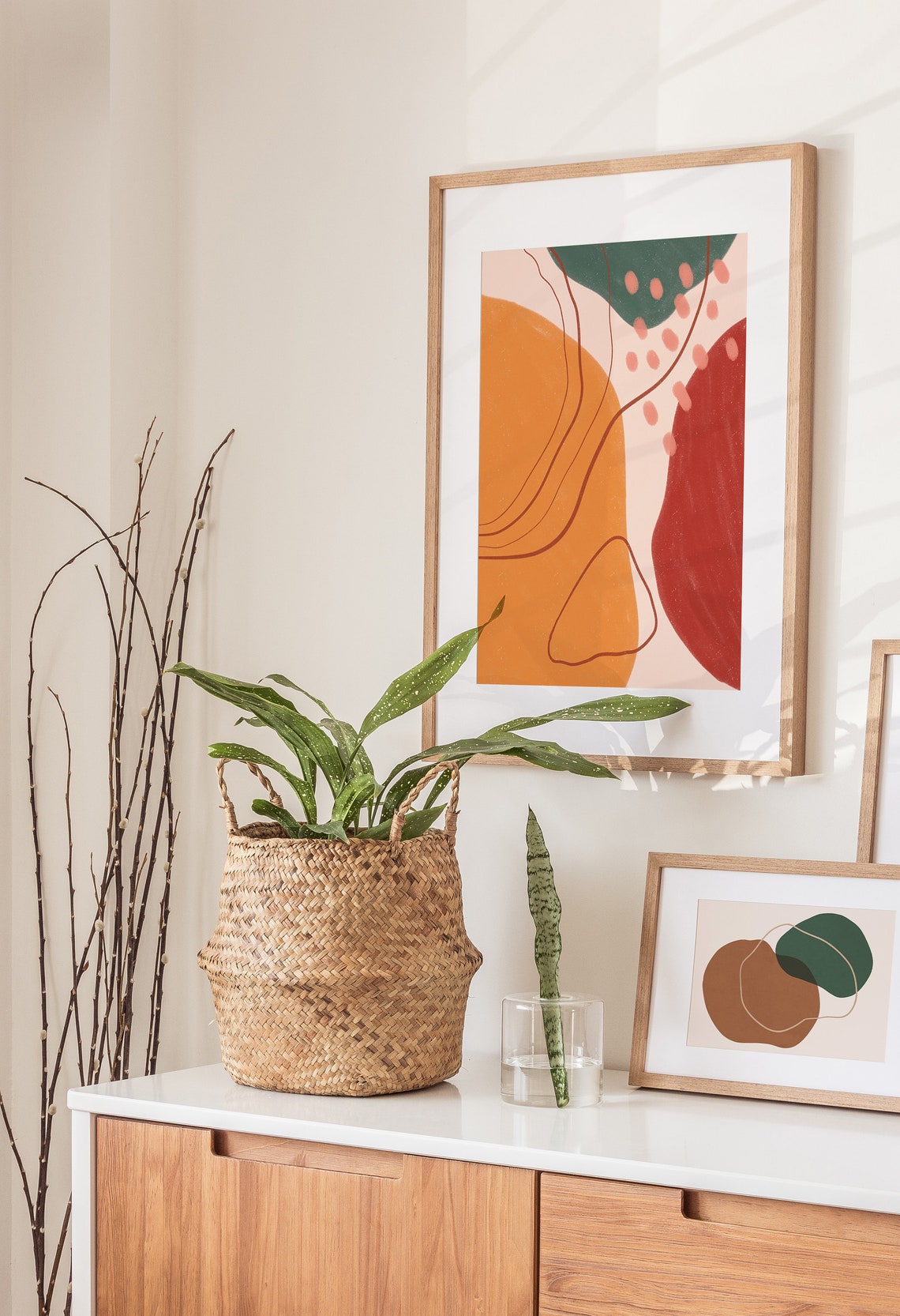 Terracotta Arch Earthy Abstract Modern Bohemian Style Home Poster - Image 2