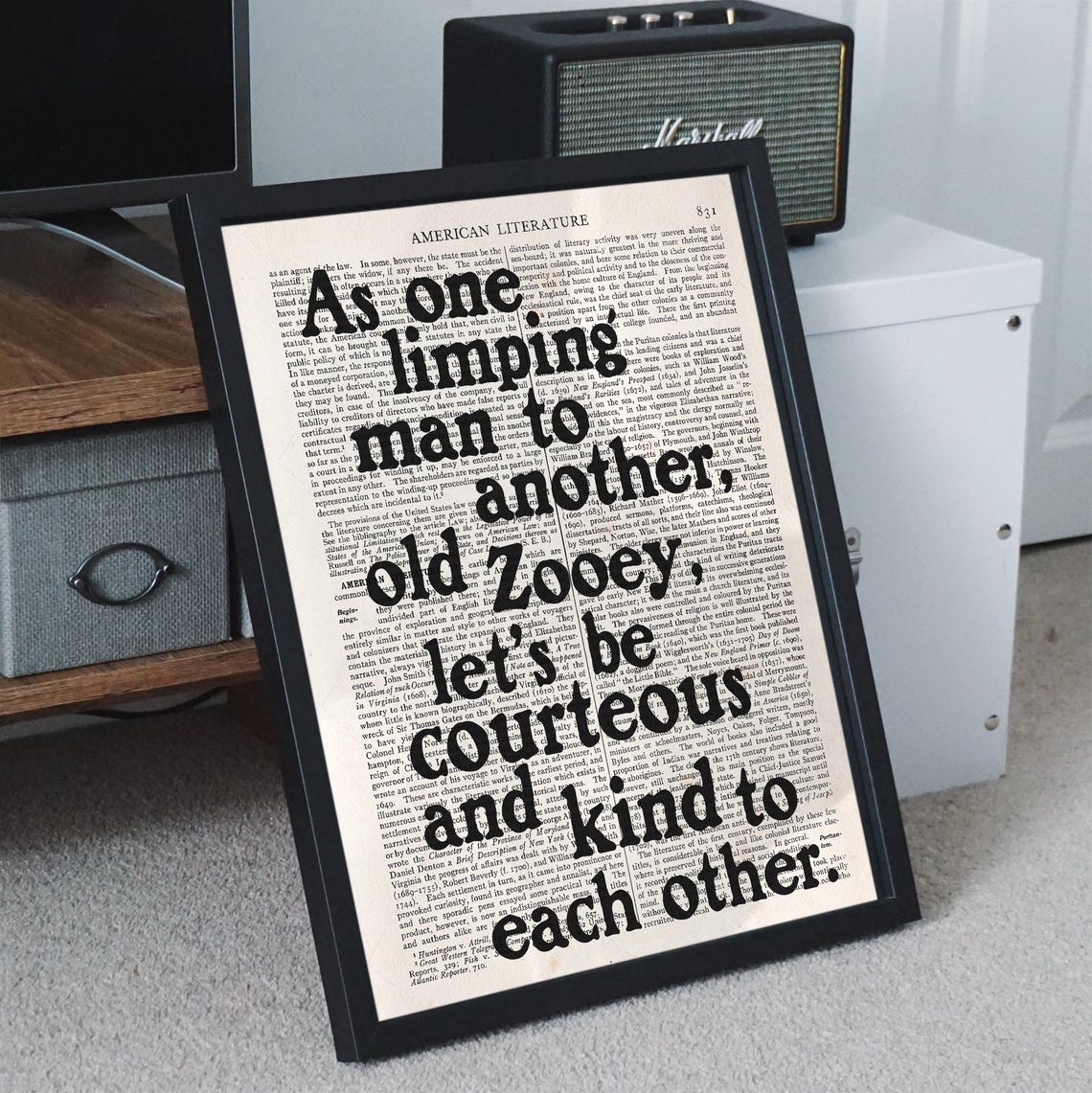 J D Salinger Franny And Zooey As One Limping Man Be Kind Quote Poster - Image 2