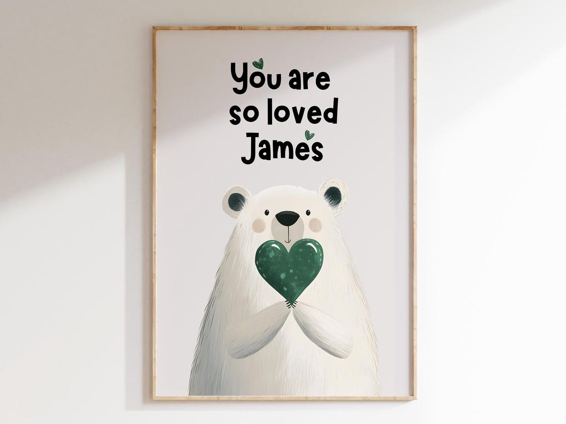 You Are So Loved James Bear Personalized Nursery Quote Poster