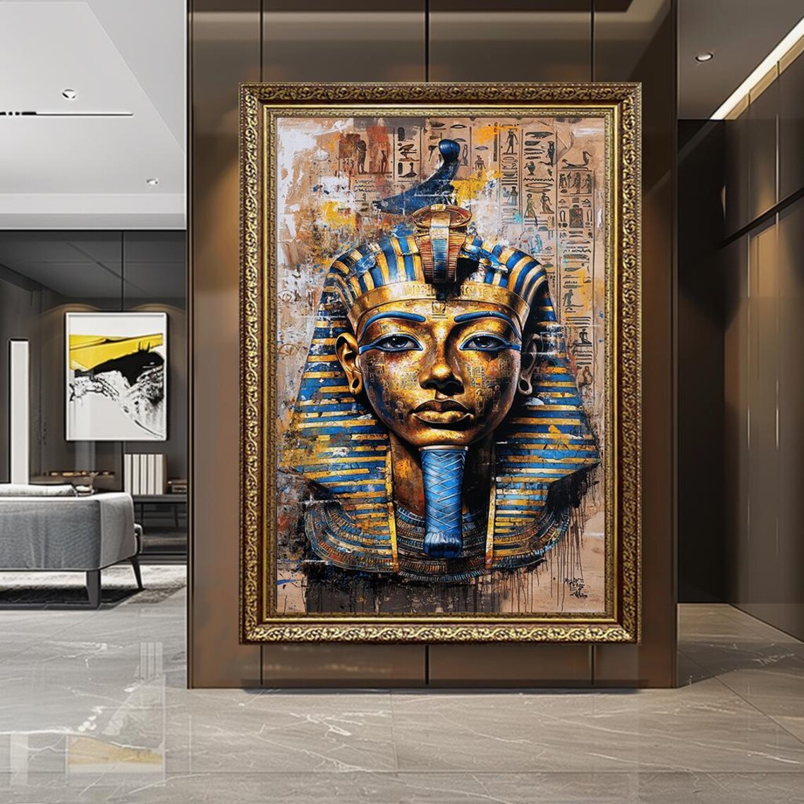 King Tutankhamun Golden Mask Egyptian Pharaoh Ancient Art Poster