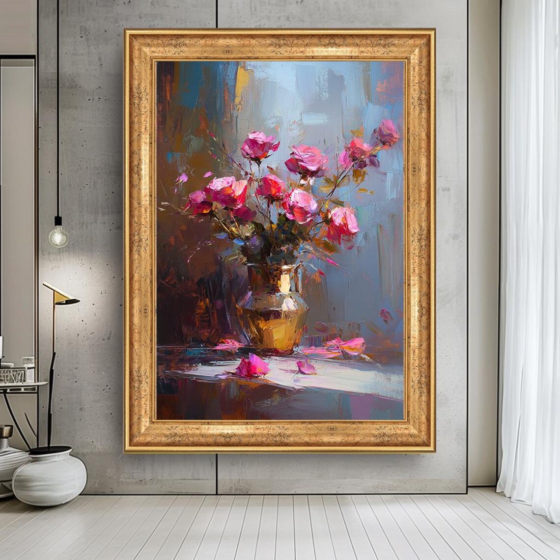 Boho Woman Canvas Wall Art Minimalist Female Portrait Neutral Decor
