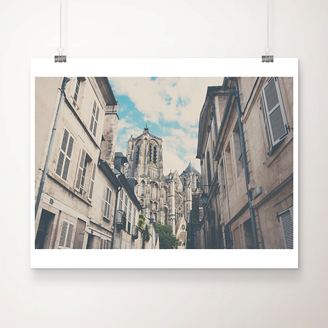Bourges Cathedral France Old Town Street Architecture Photo Print