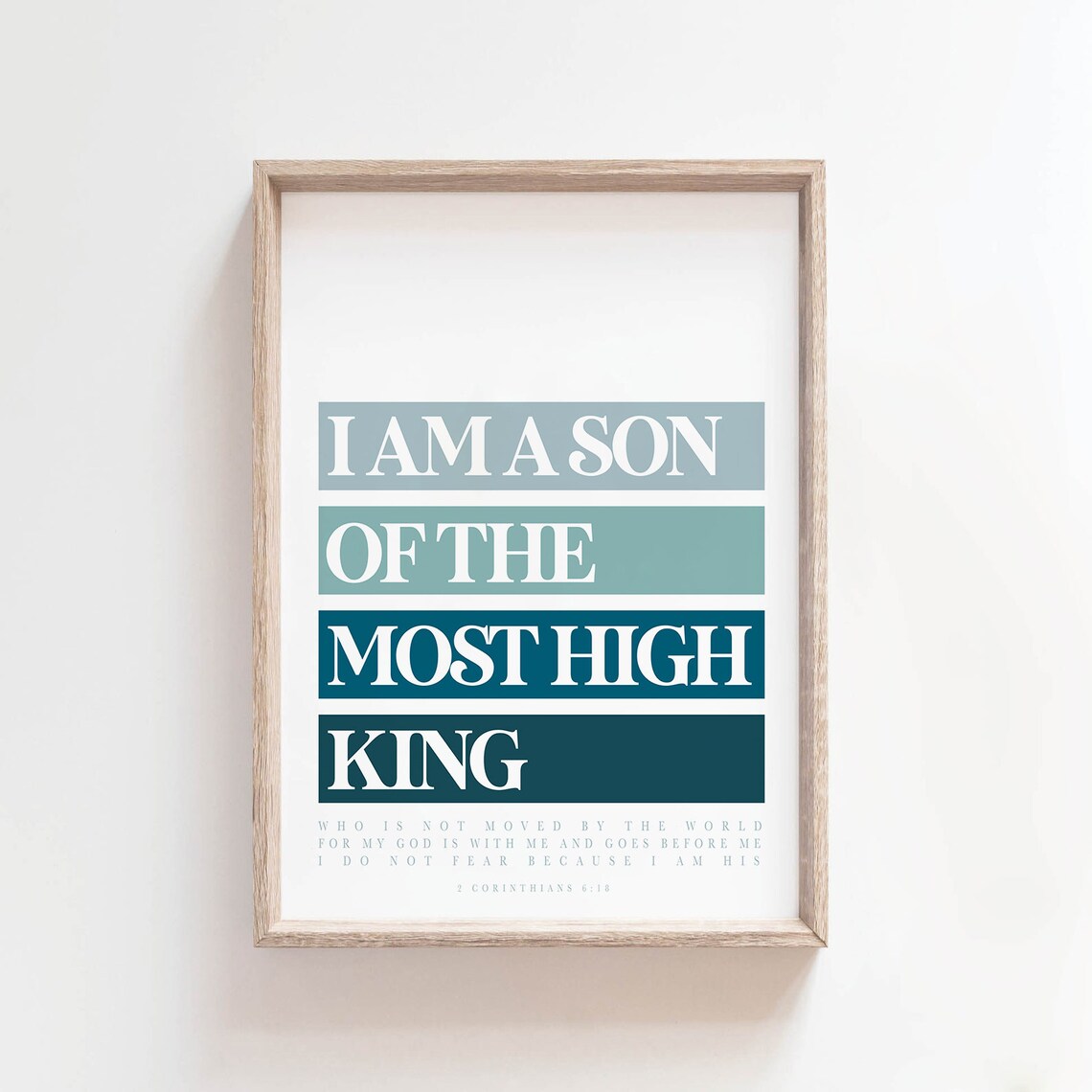 I Am The Son Of A King, Bible Verse Art Print - Image 2
