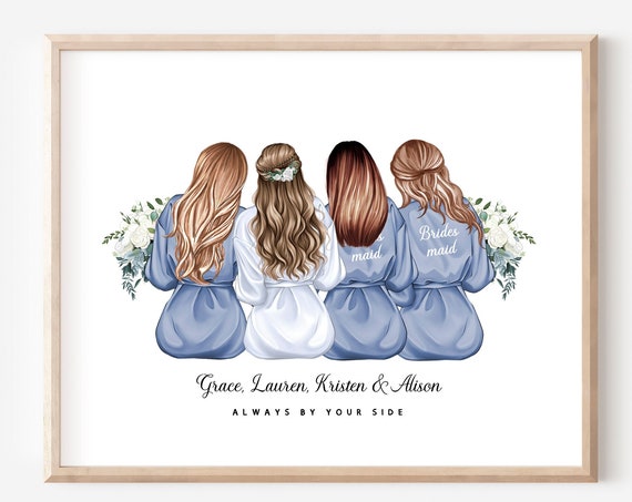 Custom Bridal Gift For Bride Bride And Bridesmaids Personalised Print Bridal Hen Party Gift Bride Squad Bride Tribe Team Bride