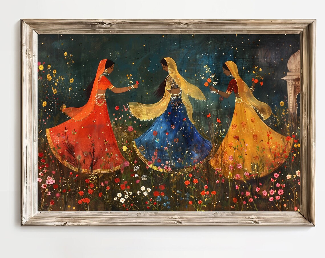 Royal Mughal Indian Women Vintage Art Print