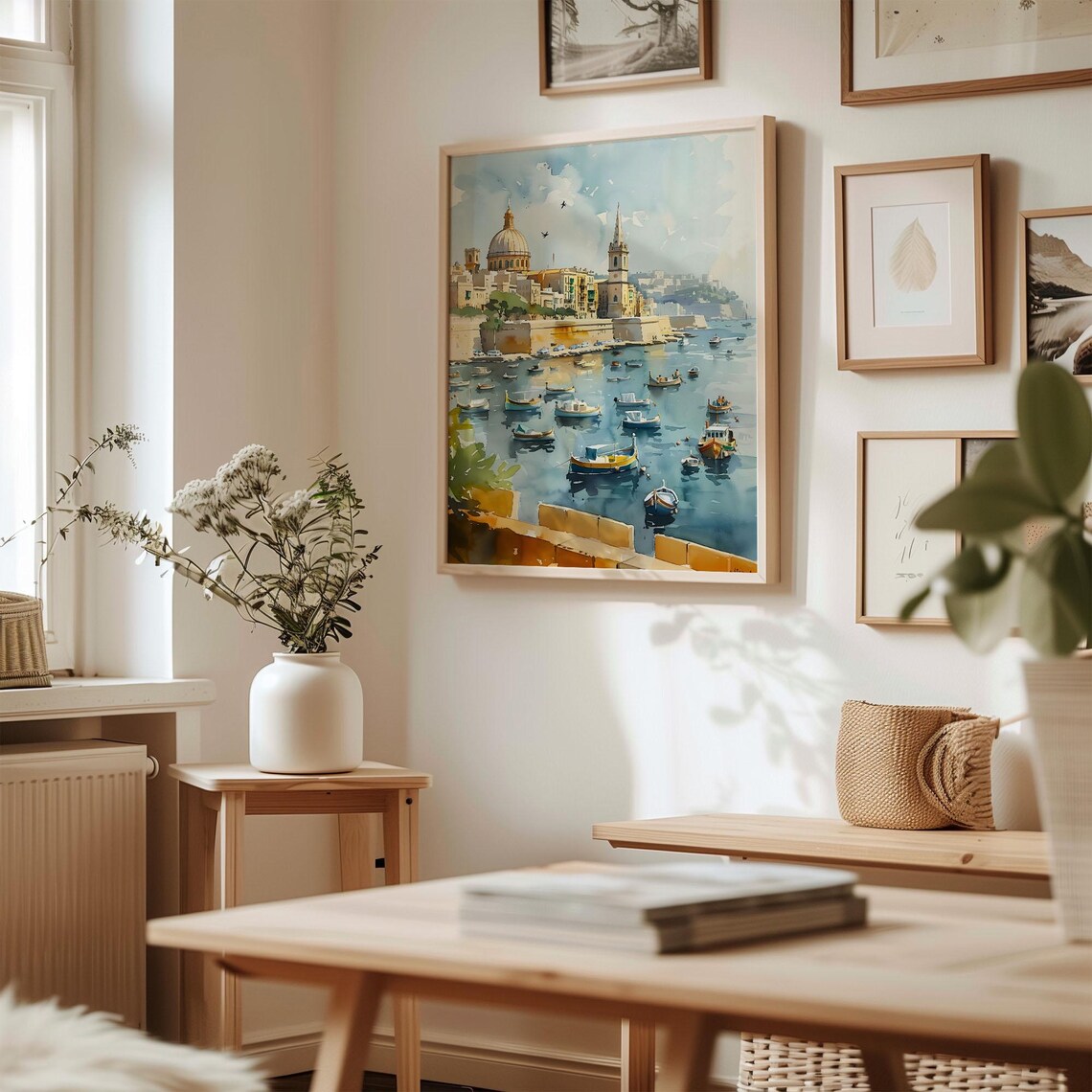 Valletta Watercolor Painting Malta Travel Poster - Image 3