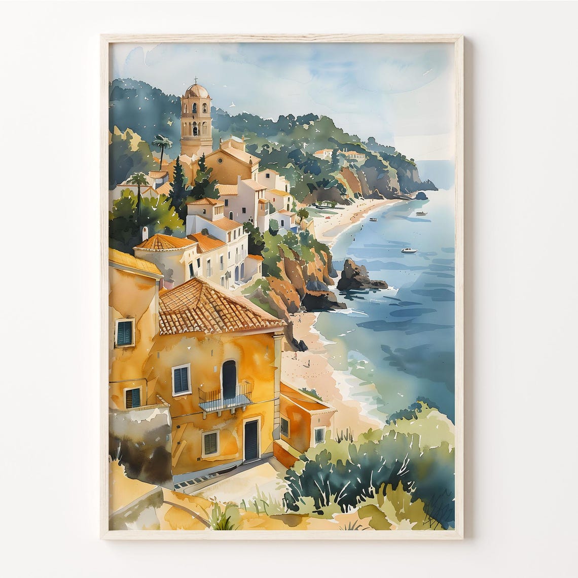 Algarve Portugal Watercolor Painting Algarve Travel Print Portugal Poster Algarve Wall Art Beach Watercolor C30 794