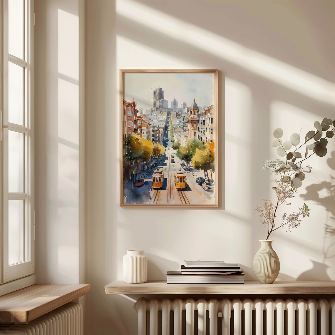 San Francisco Watercolor Golden Gate Bridge Travel Poster - Image 4