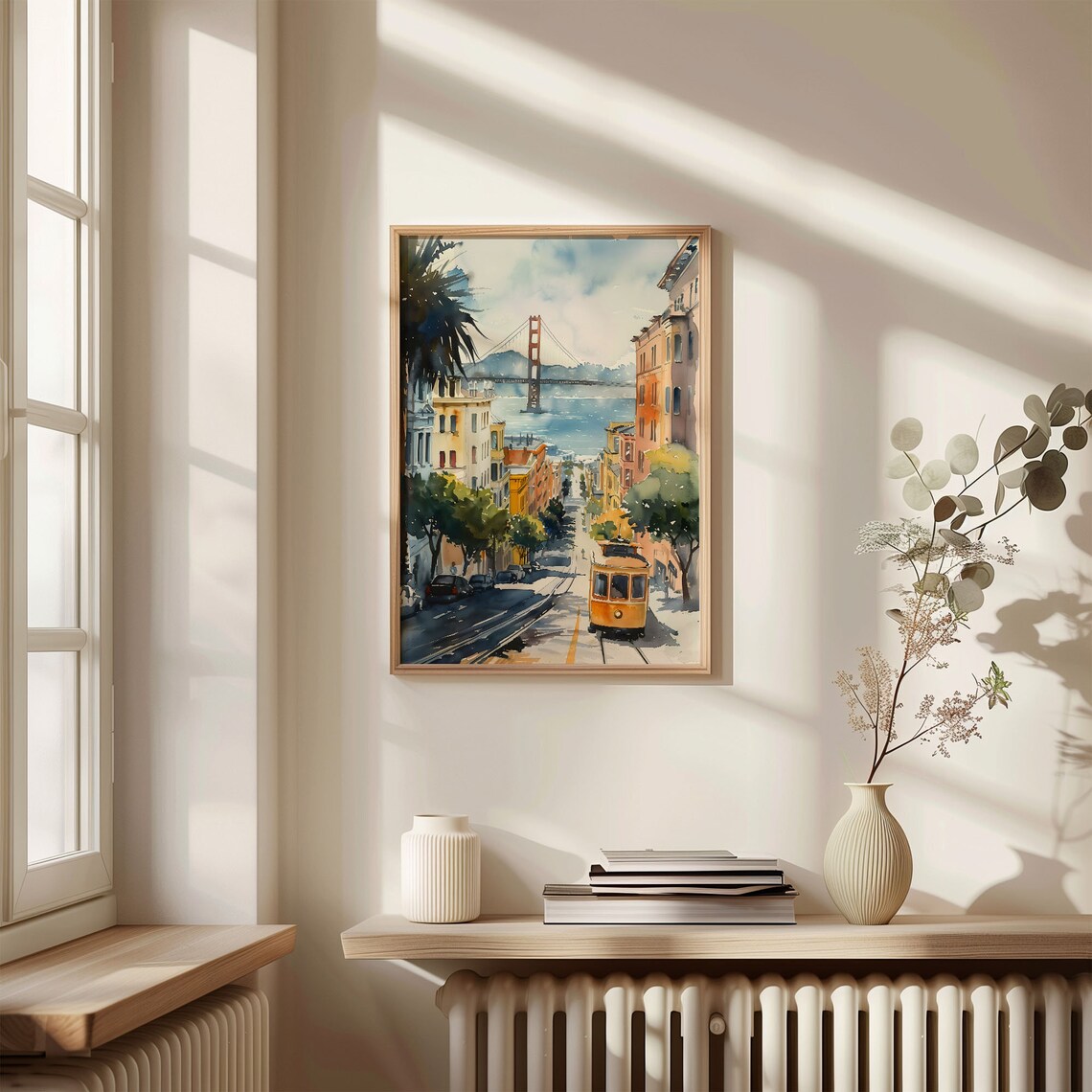 San Francisco Watercolor Painting, Retro Travel Poster - Image 4