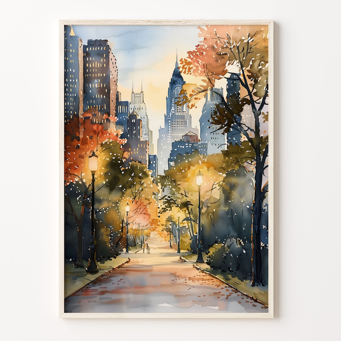 Minneapolis Watercolor Painting, Minnesota Travel Poster