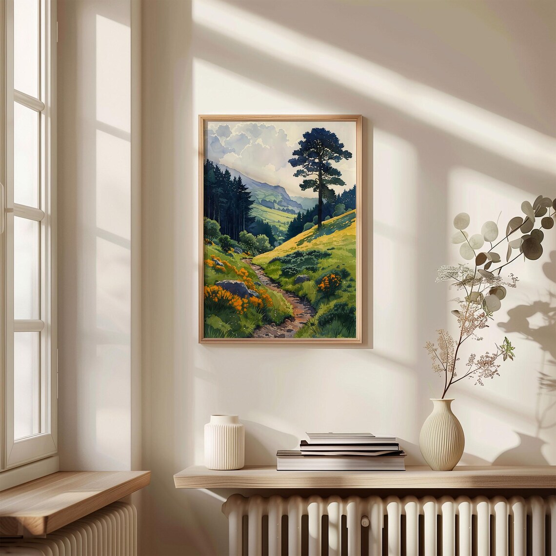 Watercolor Peak District Landscape Art Print - Image 4