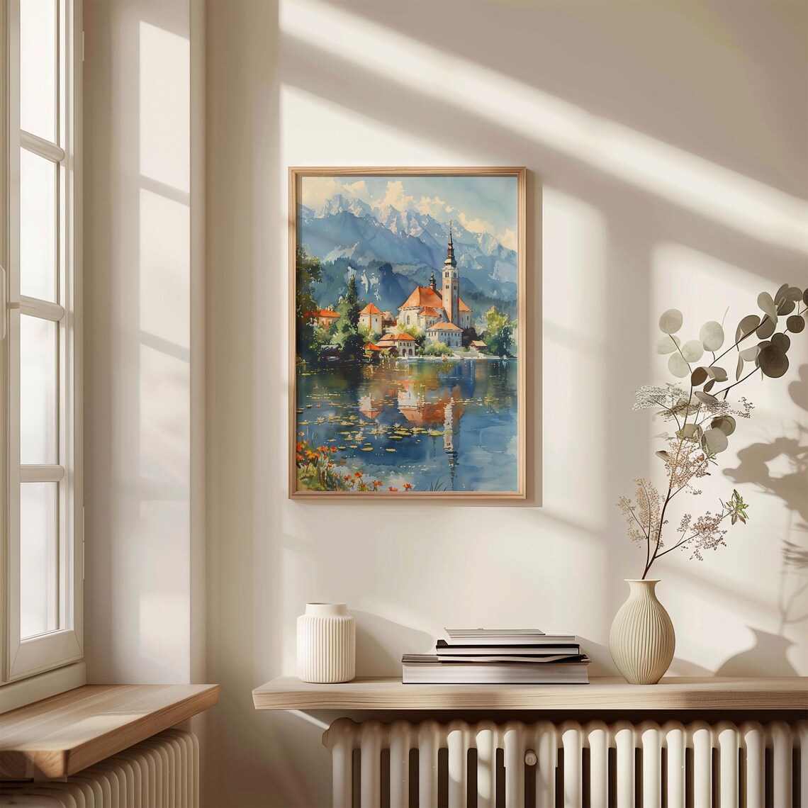 Lake Bled Watercolor Painting Travel Poster - Image 4