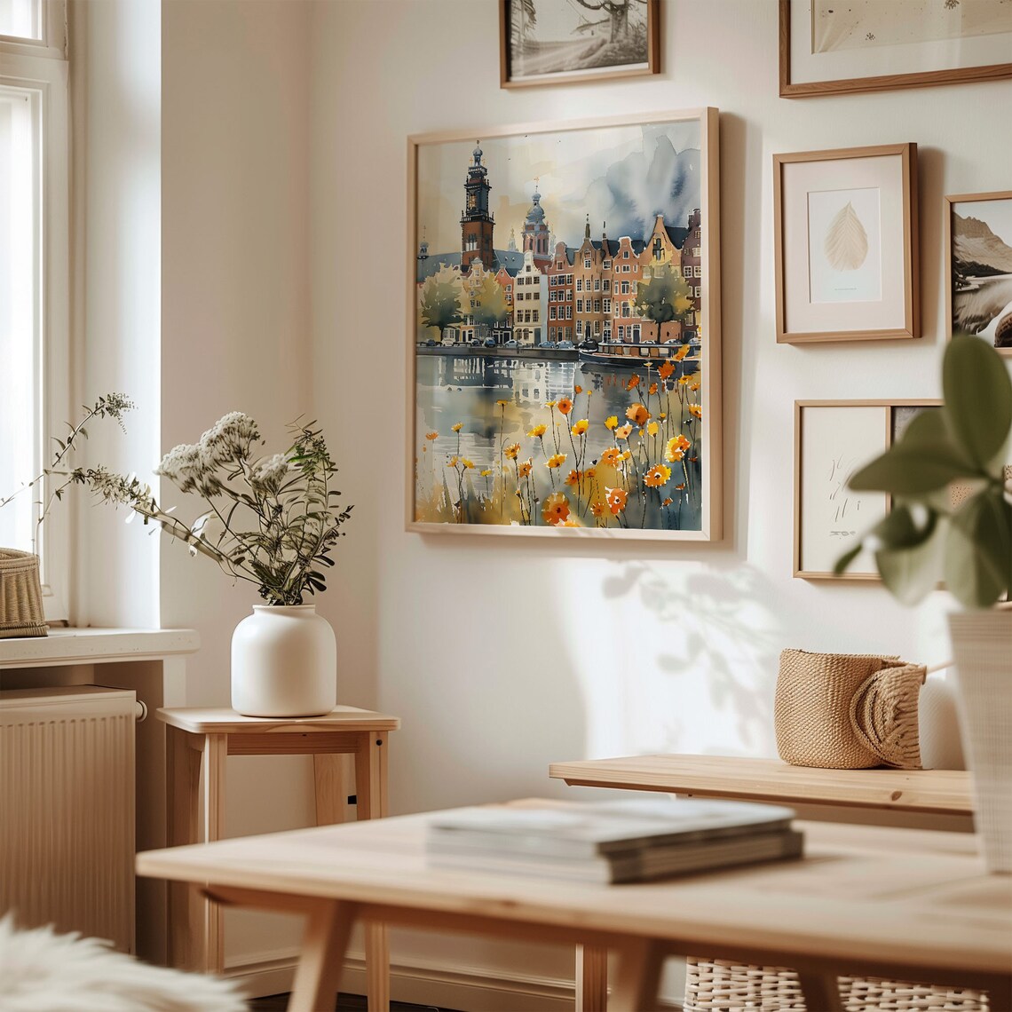 Amsterdam Watercolor Painting Travel Poster, Netherlands - Image 3
