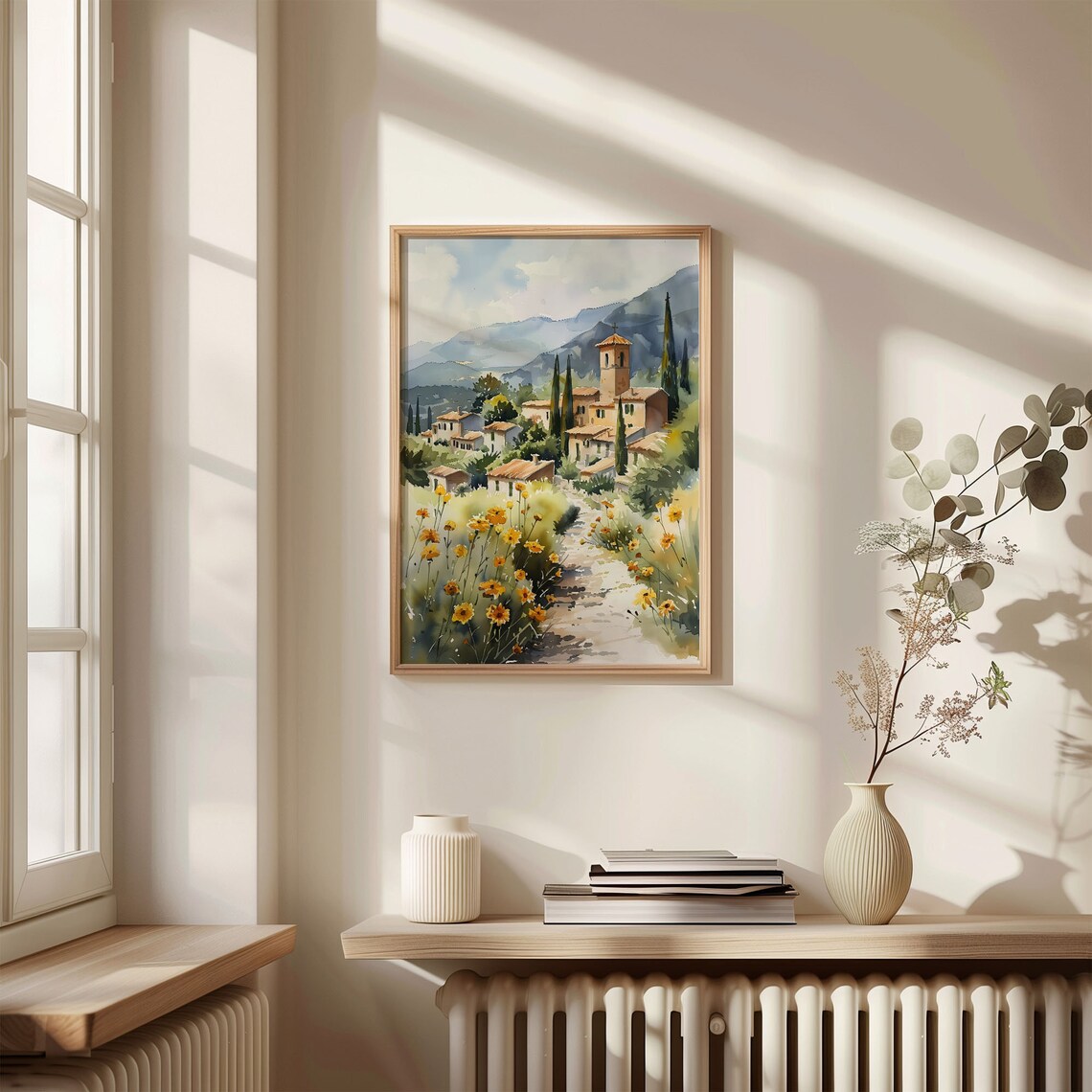 Provence France Countryside Village Wildflowers Watercolor Poster - Image 4