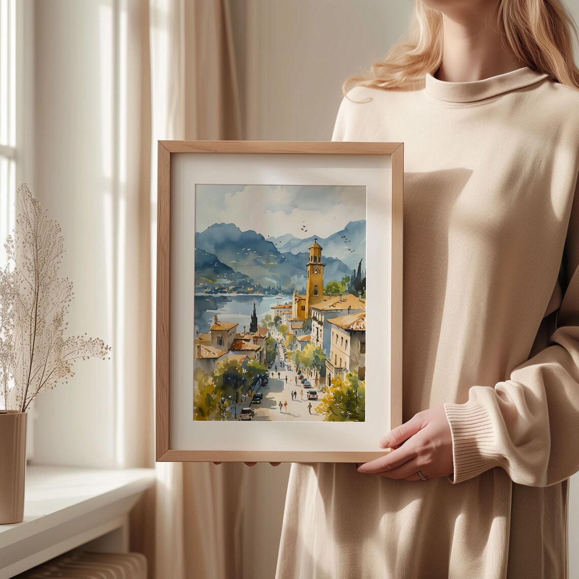 Shkodr Watercolor Painting Albania Travel Poster - Image 2