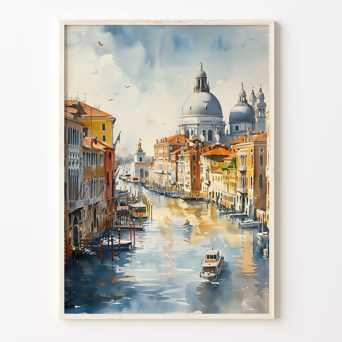 Venice Grand Canal Santa Maria Salute Domes Watercolor Poster