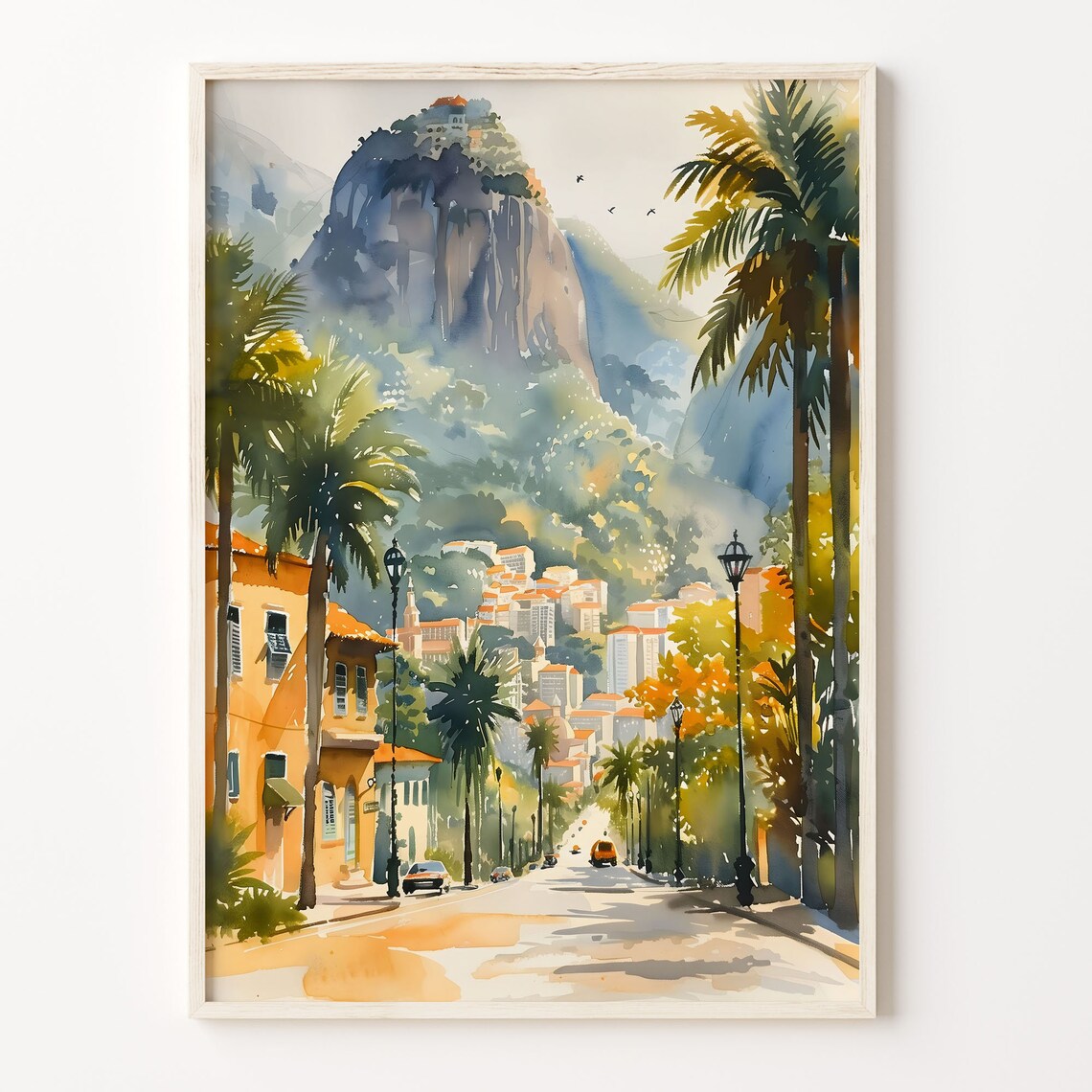 Rio De Janeiro Watercolor Painting Art Print