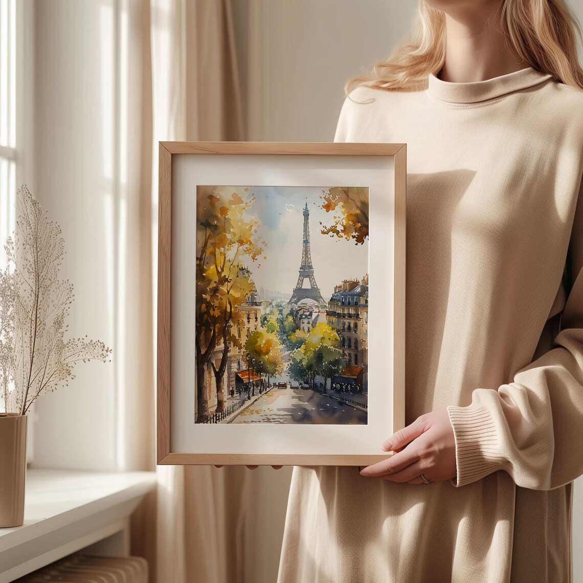 Eiffel Tower Watercolor Travel Poster, Paris - Image 2